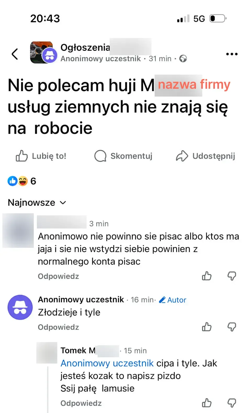 Błąd PR na grupie ogłoszeń